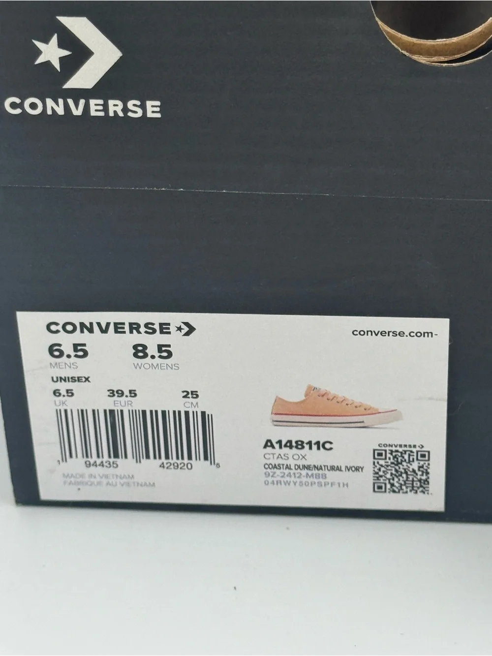 Converse CTAS Ox Suede Coastal Dune Natural Ivory Sneakers Women’s 8.5 NIB - Picture 2 of 10